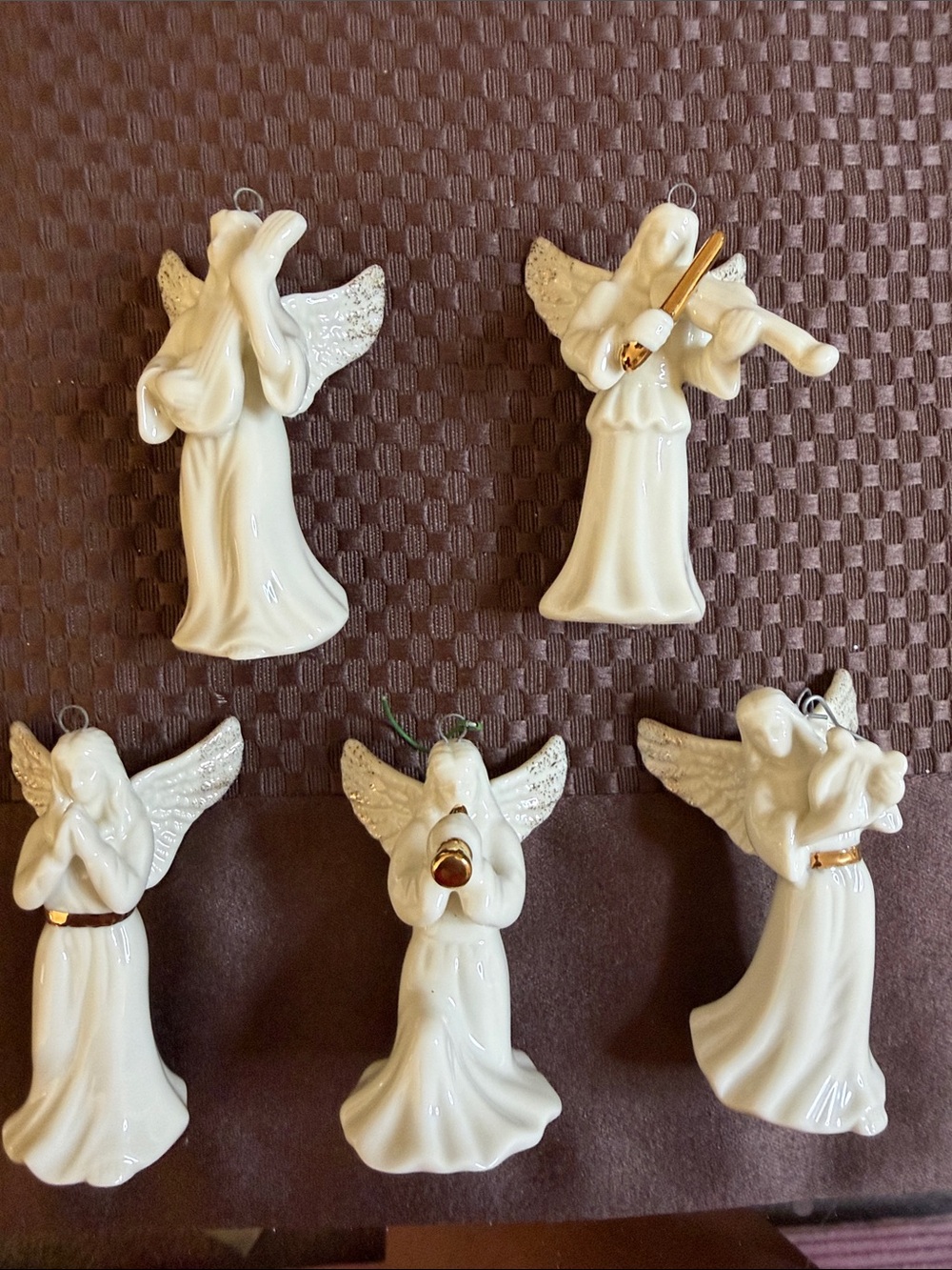 Vintage Mikasa Porcelain Angel Ornament Set of 5